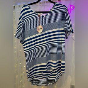 Hayden Blue & White Striped Top Size Small NEW